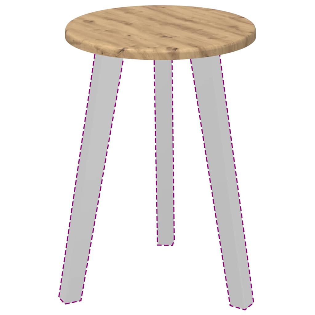 Table Top Ø 30 x 1.5 cm Round Engineered Wood Artisan oak