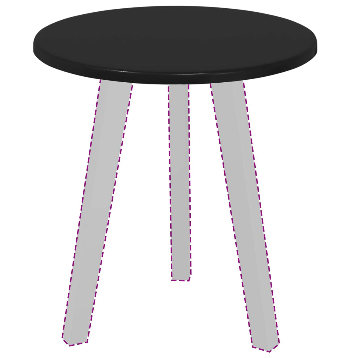 Table Top Ø 40 x 1.5 cm Round Engineered Wood Black