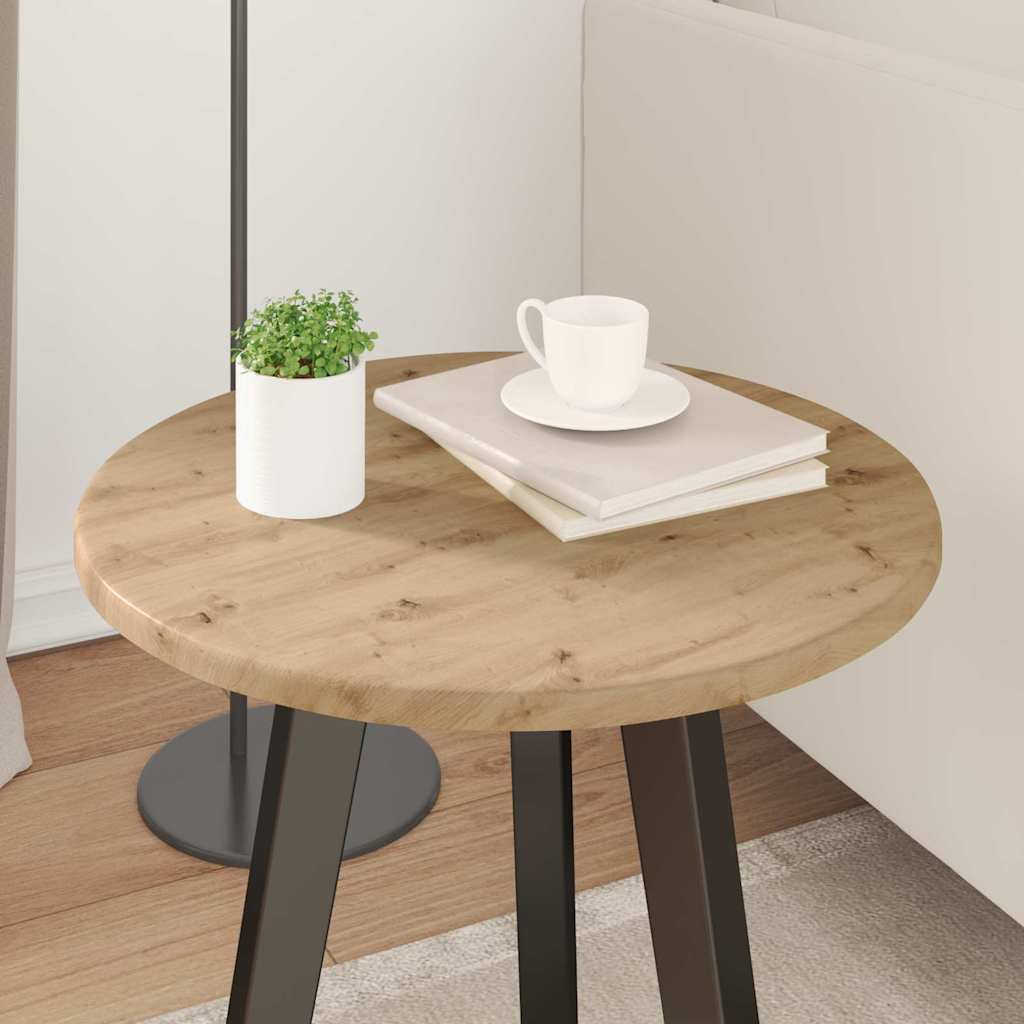 Table Top Ø 40 x 1.5 cm Round Engineered Wood Artisan oak