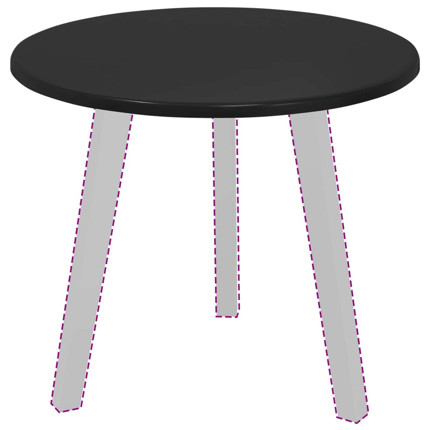 Table Top Black Ø 50 x 1.5 cm Engineered Wood
