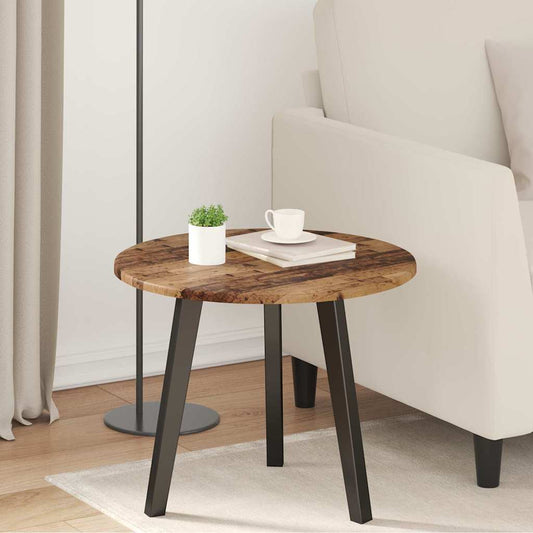 Table Top Ø 50 x 1.5 cm Round Engineered Wood Old Wood