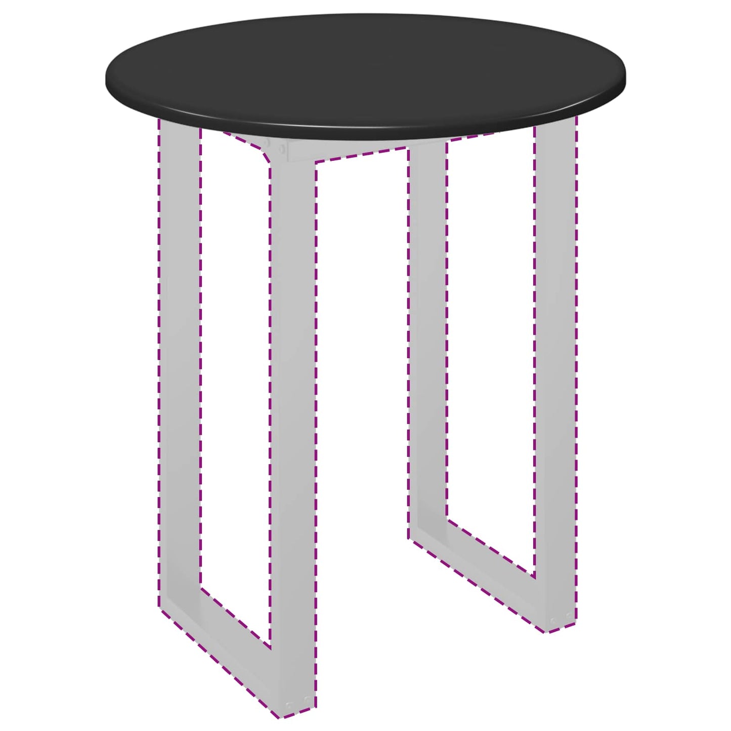 Table Top Black Ø 60 x 1.5 cm Engineered Wood