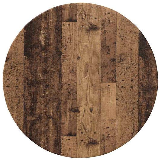Table Top Ø 60 x 1.5 cm Round Engineered Wood Old Wood