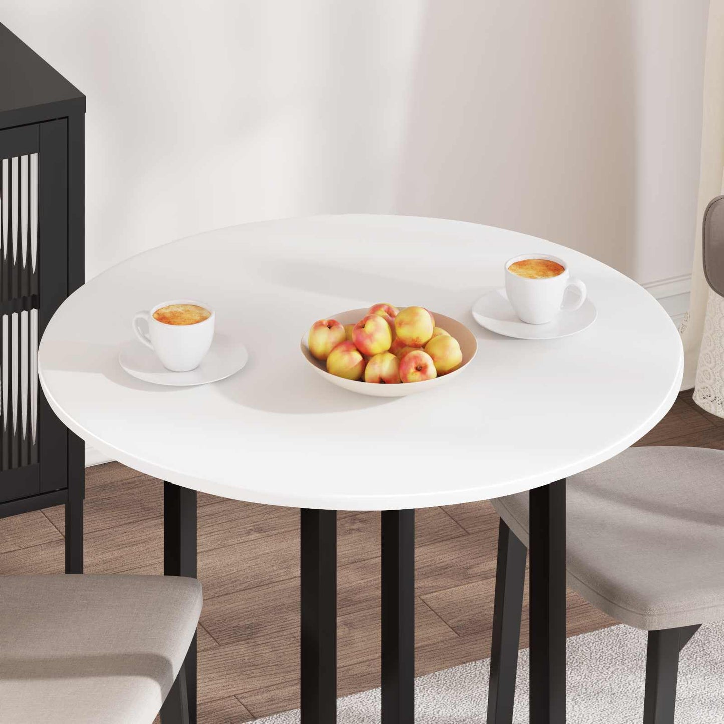 Table Top White Ø 80 x 1.5 cm Engineered Wood