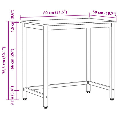 Table Grey Sonoma 80 x 50 x 76.5 cm Engineered Wood and Steel