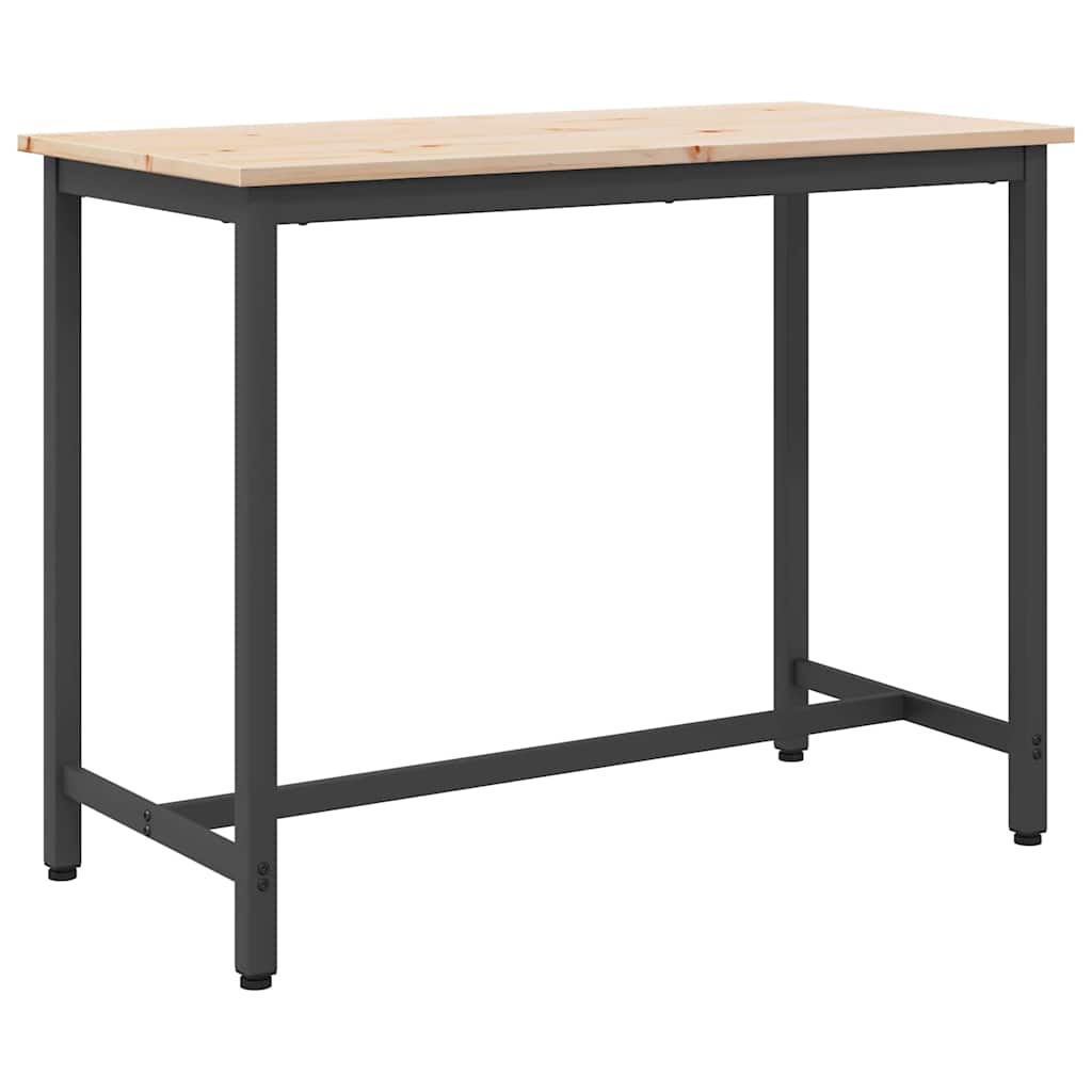 Table Natural 100 x 50 x 77 cm Engineered Wood and Steel