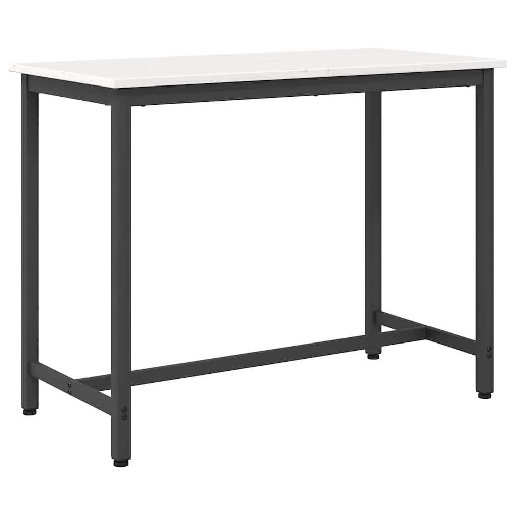 Table White 100 x 50 x 77 cm Engineered Wood and Steel