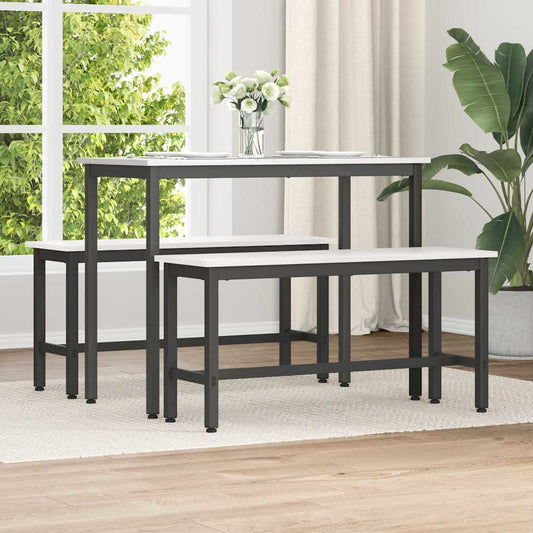 Dining Bench 100 x 32.5 x 49 cm 2 pcs Solid pine wood White