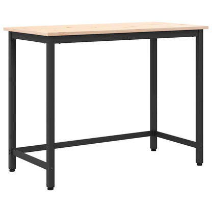 Table Natural 100 x 50 x 77 cm Engineered Wood and Steel