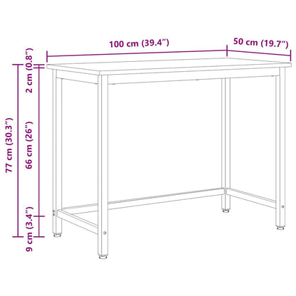 Table Natural 100 x 50 x 77 cm Engineered Wood and Steel