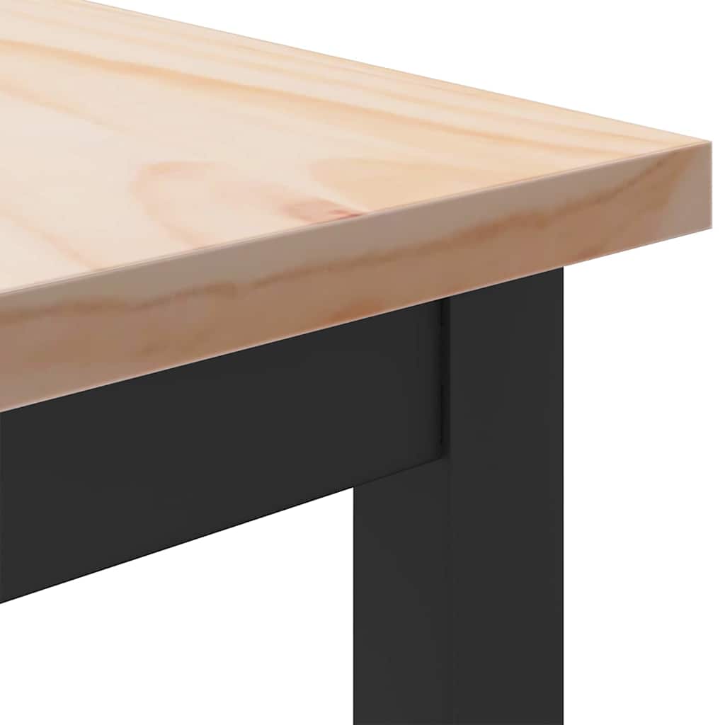 Table Natural 100 x 50 x 77 cm Engineered Wood and Steel
