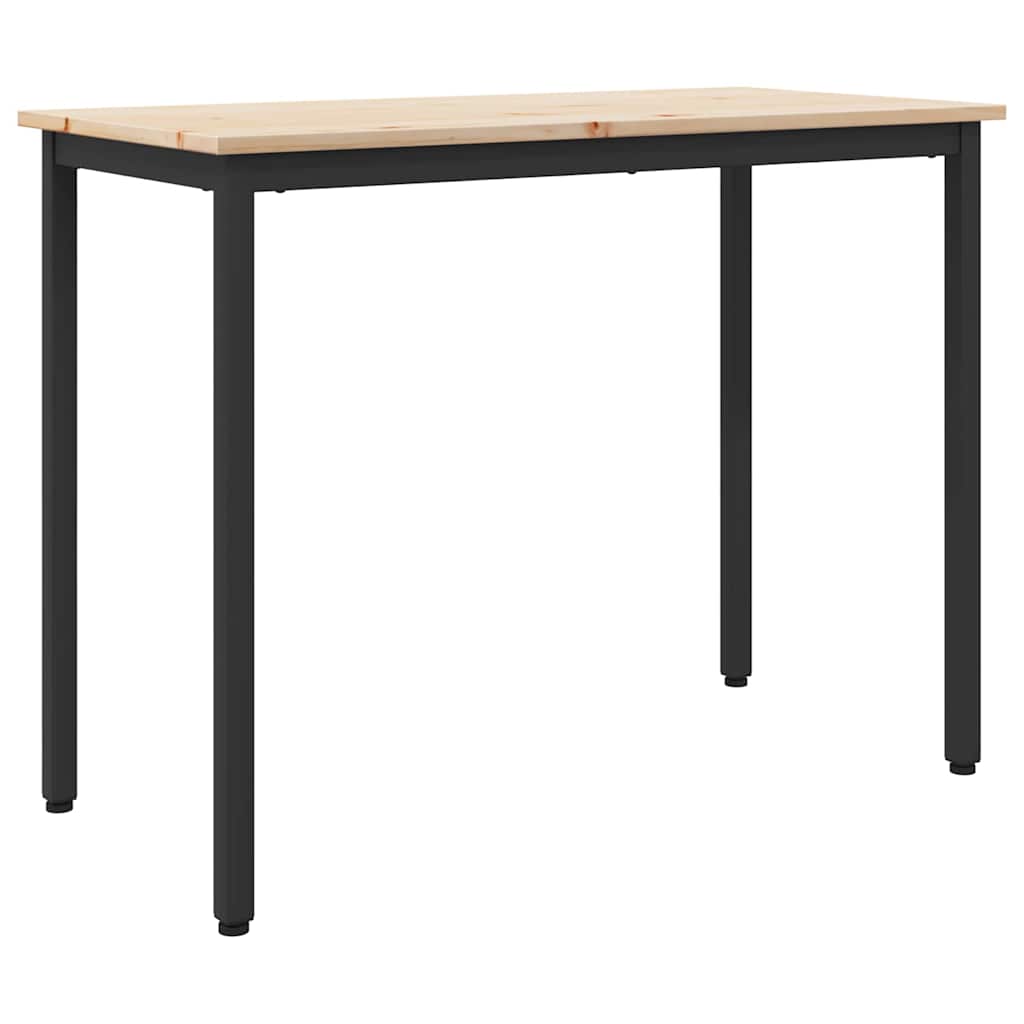 Table Natural 100 x 50 x 77 cm Engineered Wood and Steel