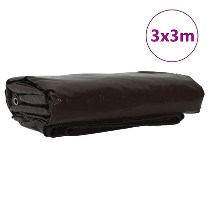 Tarpaulin 650g / m² Brown 3 x 3 m Canvas with PVC Coating
