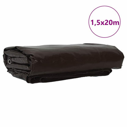 Tarpaulin 650g / m² Brown 1.5 x 20 m Canvas with PVC Coating