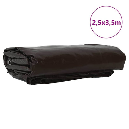 Tarpaulin 650g / m² Brown 2.5 x 3.5 m Canvas with PVC Coating