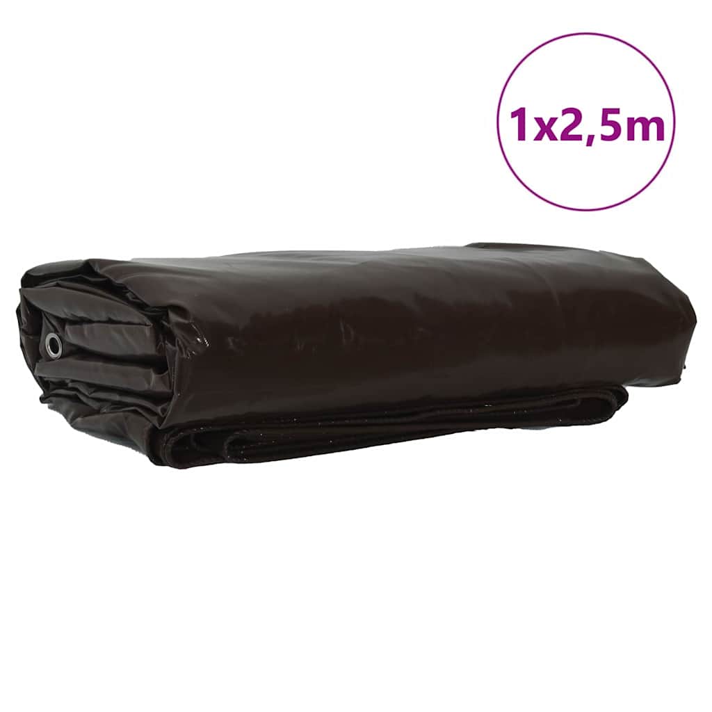 Tarpaulin 650g / m² Brown 1 x 2.5 m Canvas with PVC Coating