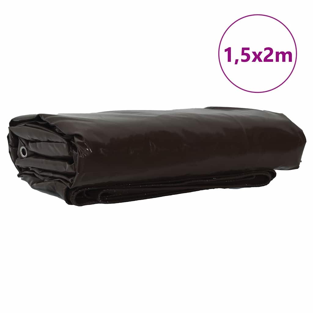 Tarpaulin 650g / m² Brown 1.5 x 2 m Canvas with PVC Coating