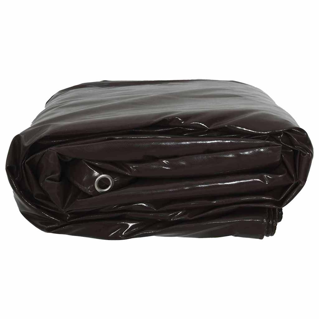 Tarpaulin 650g / m² Brown 2.5 x 4.5 m Canvas with PVC Coating