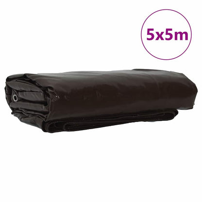 Tarpaulin 650g / m² Brown 5 x 5 m Canvas with PVC Coating