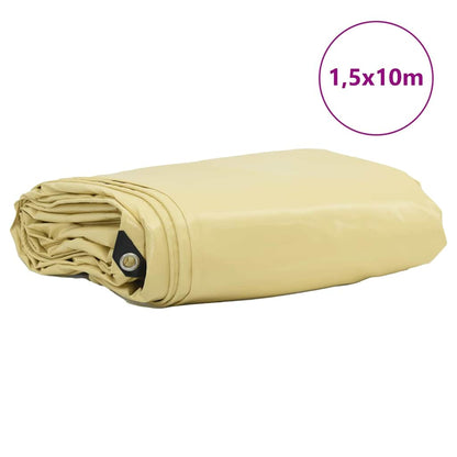 Tarpaulin 650g / m² Beige 1.5 x 10 m Canvas with PVC Coating