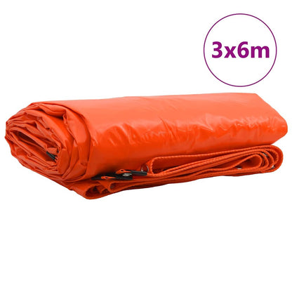 Tarpaulin 650g / m² Orange 3 x 6 m Canvas with PVC Coating