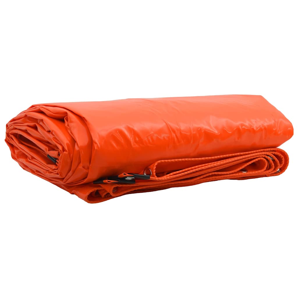 Tarpaulin 650g / m² Orange 1.5 x 10 m Canvas with PVC Coating