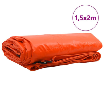 Tarpaulin 650g / m² Orange 1.5 x 2 m Canvas with PVC Coating