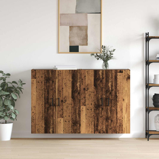 Wall-Mounted Cabinet 2 pcs Old Wood 69.5 x 34 x 90 cm