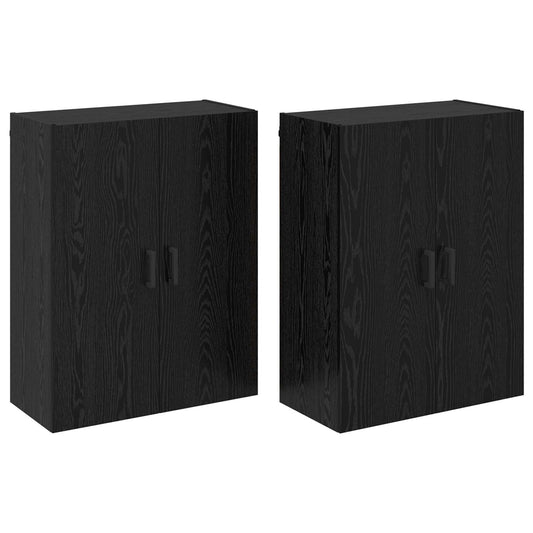 Wall-Mounted Cabinet 2 pcs Black Oak 69.5 x 34 x 90 cm