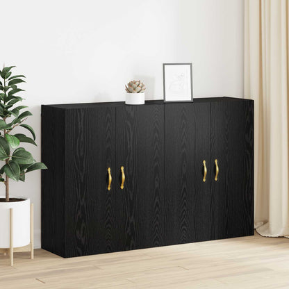 Wall-Mounted Cabinet 2 pcs Black Oak 69.5 x 34 x 90 cm
