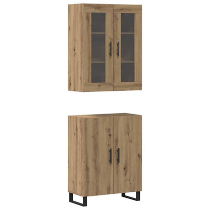 Highboard 2 pcs Artisan oak 69.5 x 34 x 180 cm Engineered wood