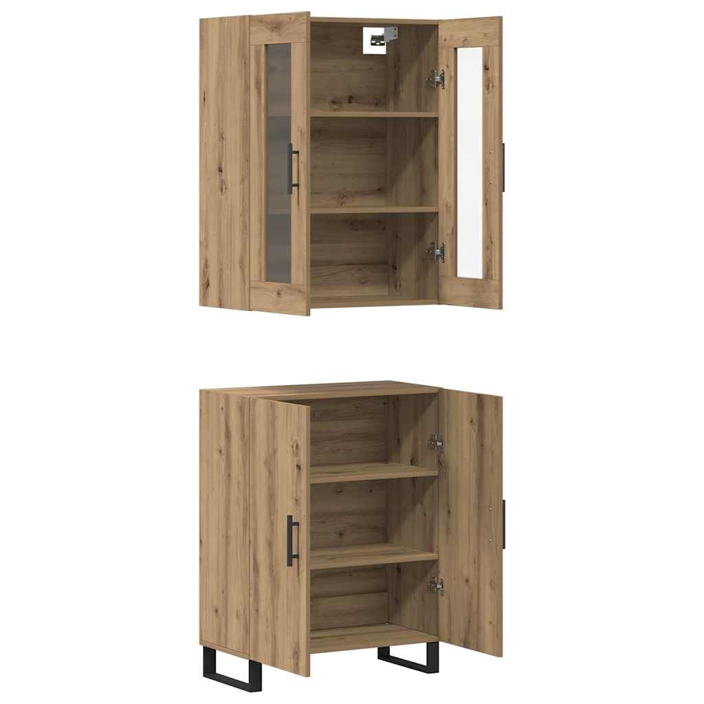 Highboard 2 pcs Artisan oak 69.5 x 34 x 180 cm Engineered wood