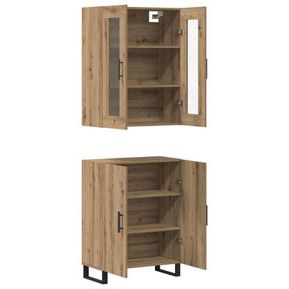 Highboard 2 pcs Artisan oak 69.5 x 34 x 180 cm Engineered wood