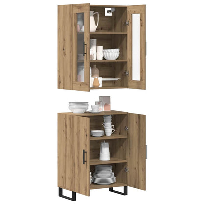 Highboard 2 pcs Artisan oak 69.5 x 34 x 180 cm Engineered wood