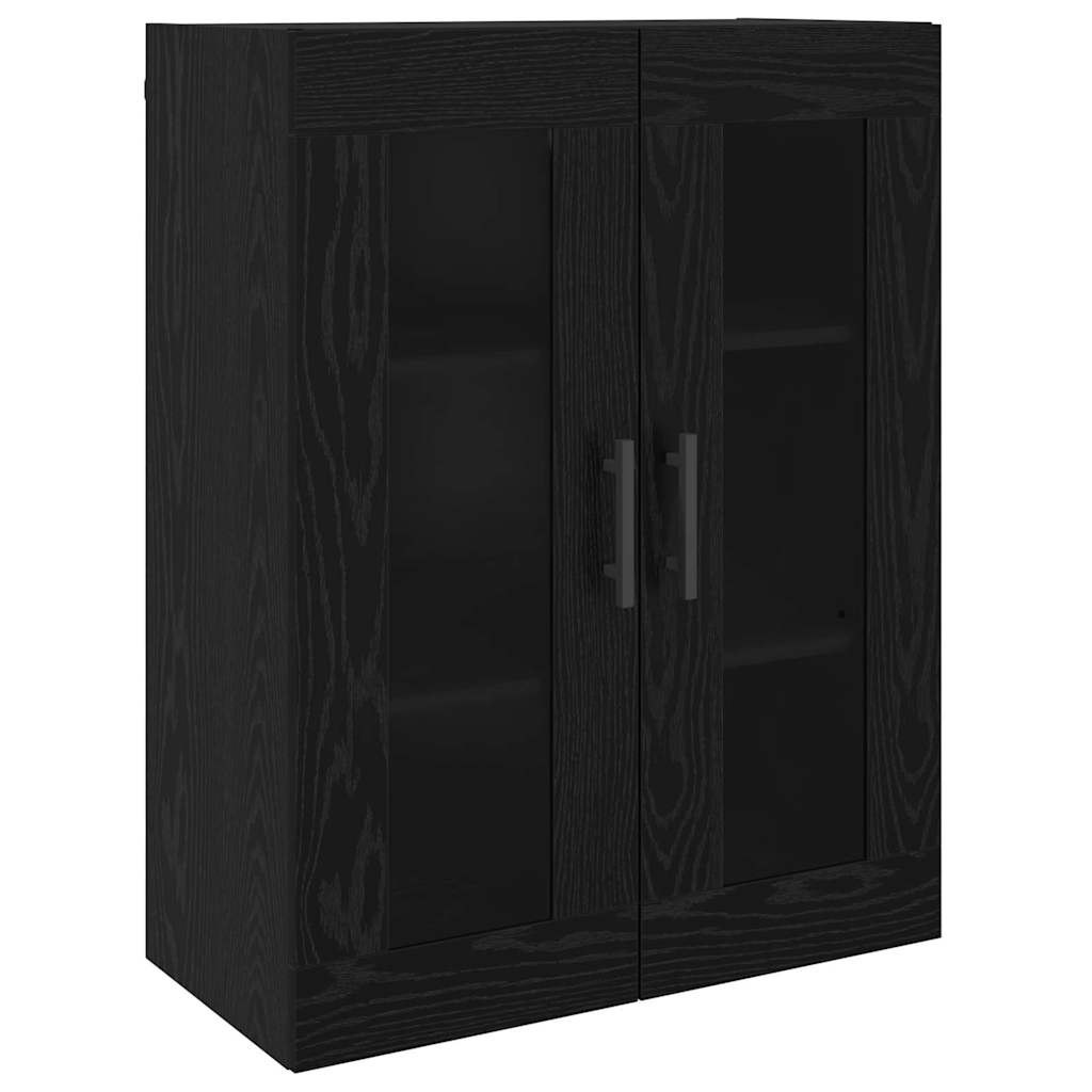 Highboard 2 pcs Black oak Engineered wood