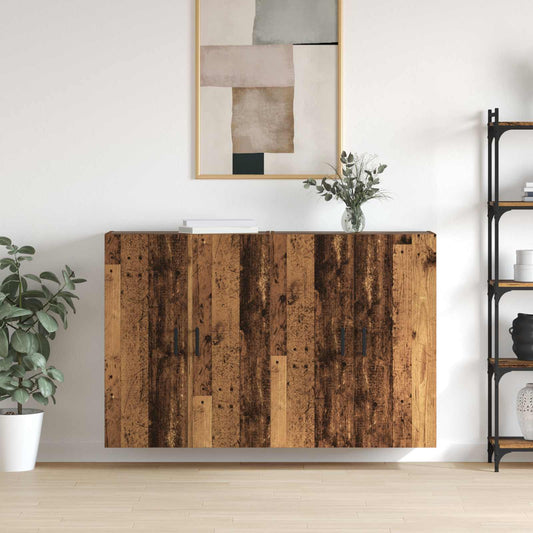 Wall-Mounted Cabinet 2 pcs Old Wood 69.5 x 34 x 90 cm