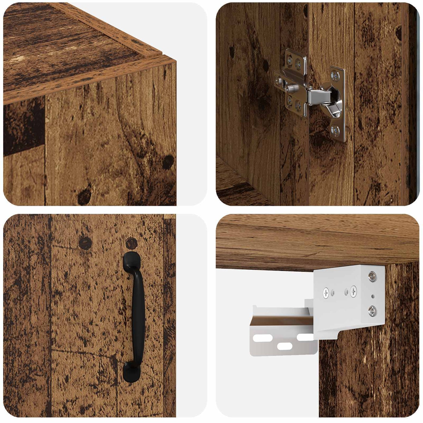 Wall Mounted Cabinets 2 pcs Old wood 69.5 x 34 x 90 cm