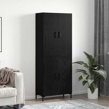 Highboard Black oak 69.5 x 34 x 180 cm Engineered Wood