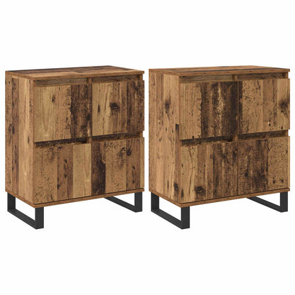 Sideboard 2 pcs Old Wood 60 x 35 x 70 cm