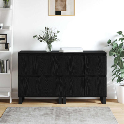 Sideboard 2 pcs Black Oak 60 x 35 x 70 cm