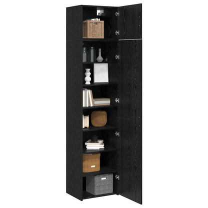 Sideboard 2 pcs Black Oak 50 x 41 x225 cm