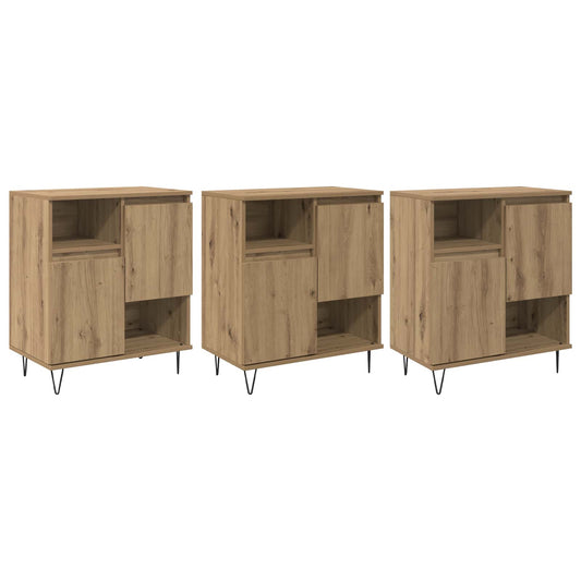 Sideboard 3 pcs Artisan Oak 60 x 35 x 70 cm