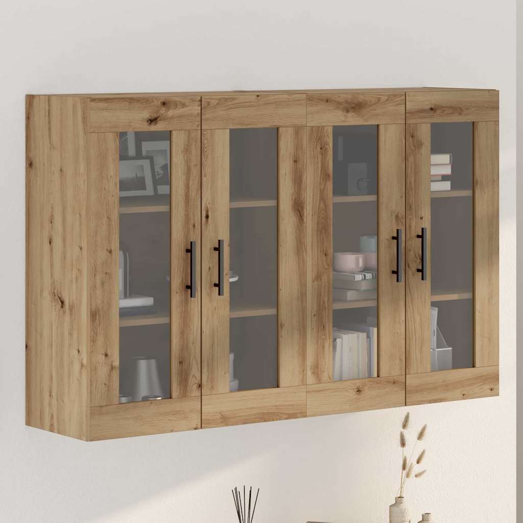 Wall Mounted Cabinets 2 pcs Artisan oak and Black