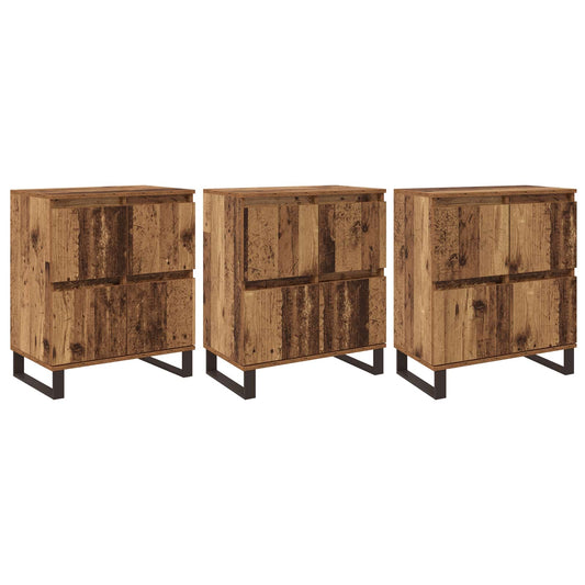 Sideboard 3 pcs Old Wood 60 x 35 x 70 cm