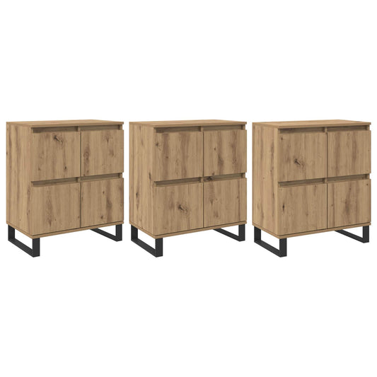 Sideboard 3 pcs Artisan Oak 60 x 35 x 70 cm