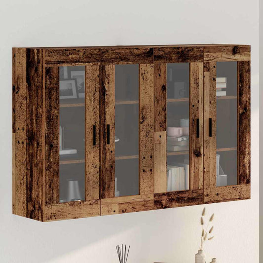 Wall Mounted Cabinets 2 pcs Old wood 69.5 x 34 x 90 cm