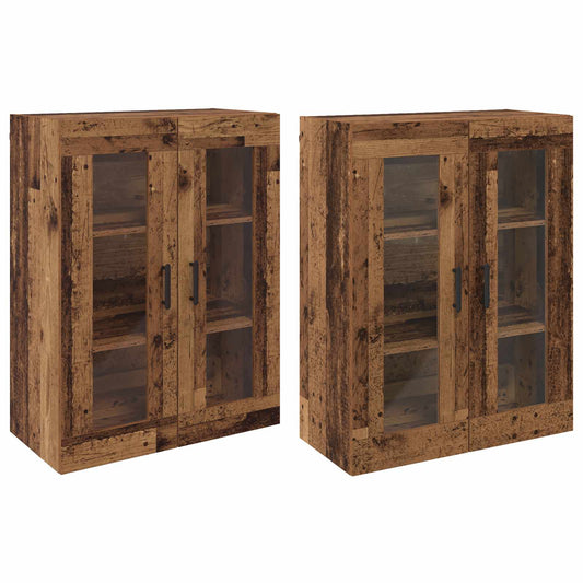 Wall Mounted Cabinets 2 pcs Old wood 69.5 x 34 x 90 cm