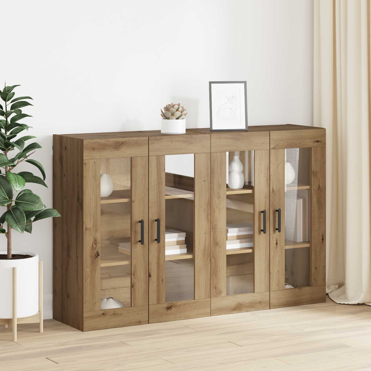 Wall Mounted Cabinets 2 pcs Artisan oak 69.5 x 34 x 90 cm
