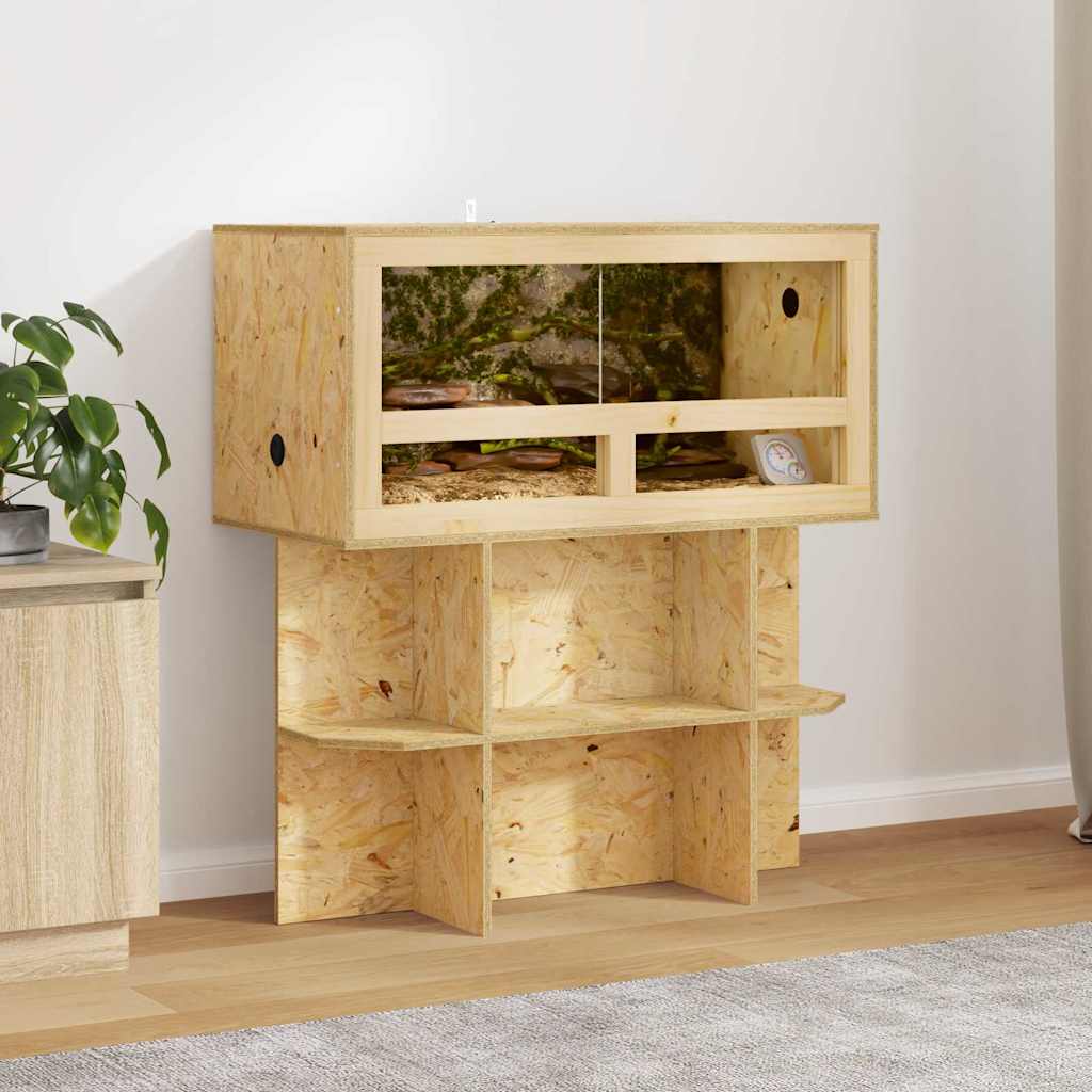 Terrarium Base with Shelf Brown 80 x 40 x 50 cm OSB