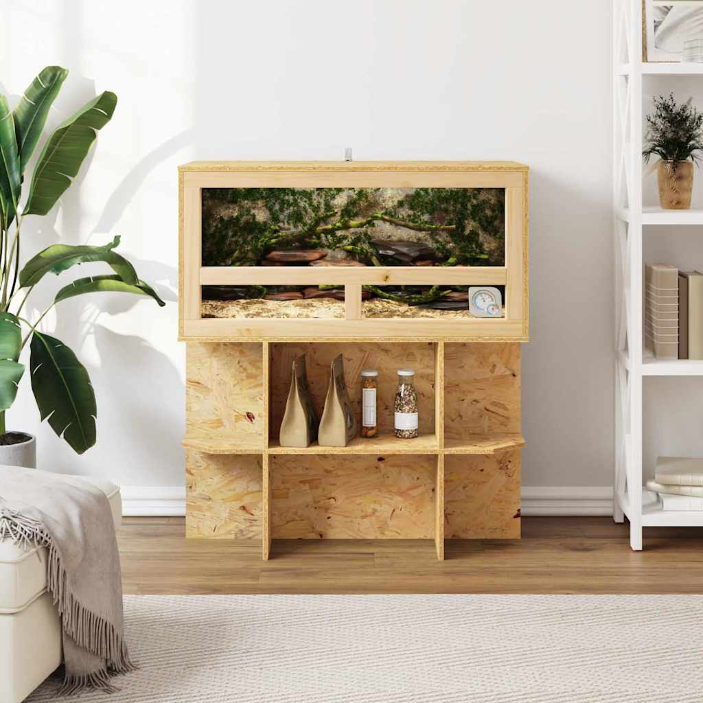Terrarium Base with Shelf Brown 80 x 40 x 50 cm OSB